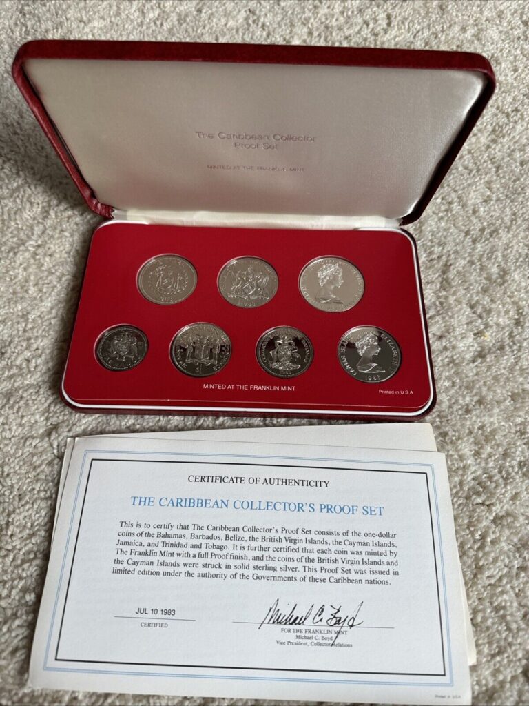 Read more about the article PRISTINE! 1983 The Caribbean Collector 7-Coin Proof Set – .925 Silver W/COA