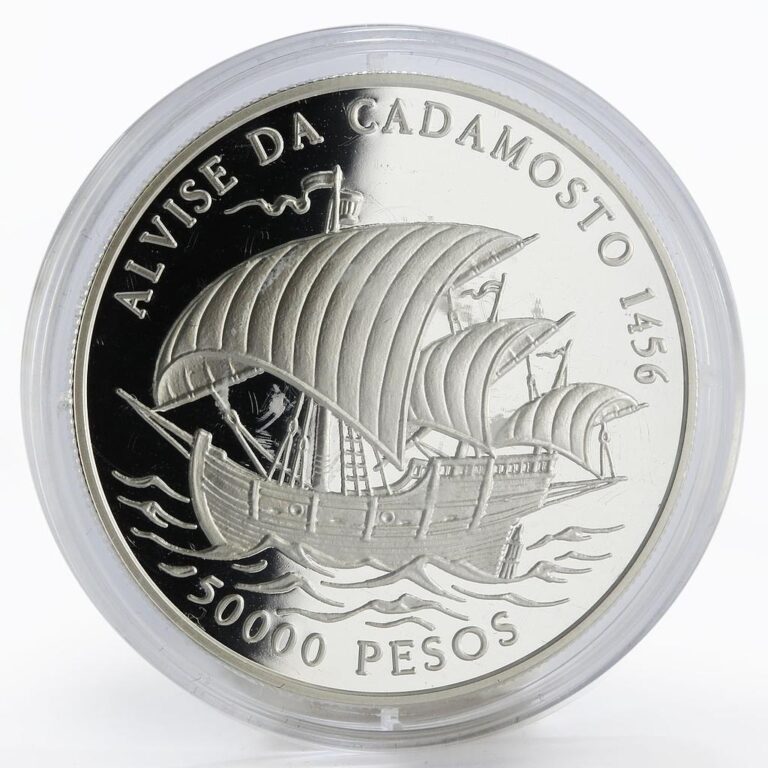 Read more about the article Guinea-Bissau 50000 pesos Alvise da Cadamosto Ship silver coin 1996