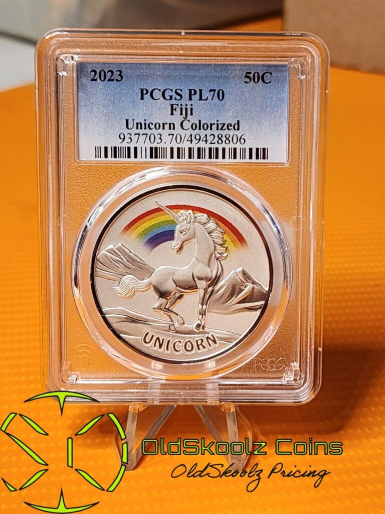 Read more about the article 2023 Fiji Unicorn Colorized 1 oz Silver Coin PCGS PL 70 (RARE)