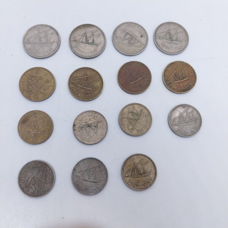 Read more about the article Kuwait /state of Kuwait Lot of Coins  10 20 50 FIls  from 60’s 70’s 80’s  #11843