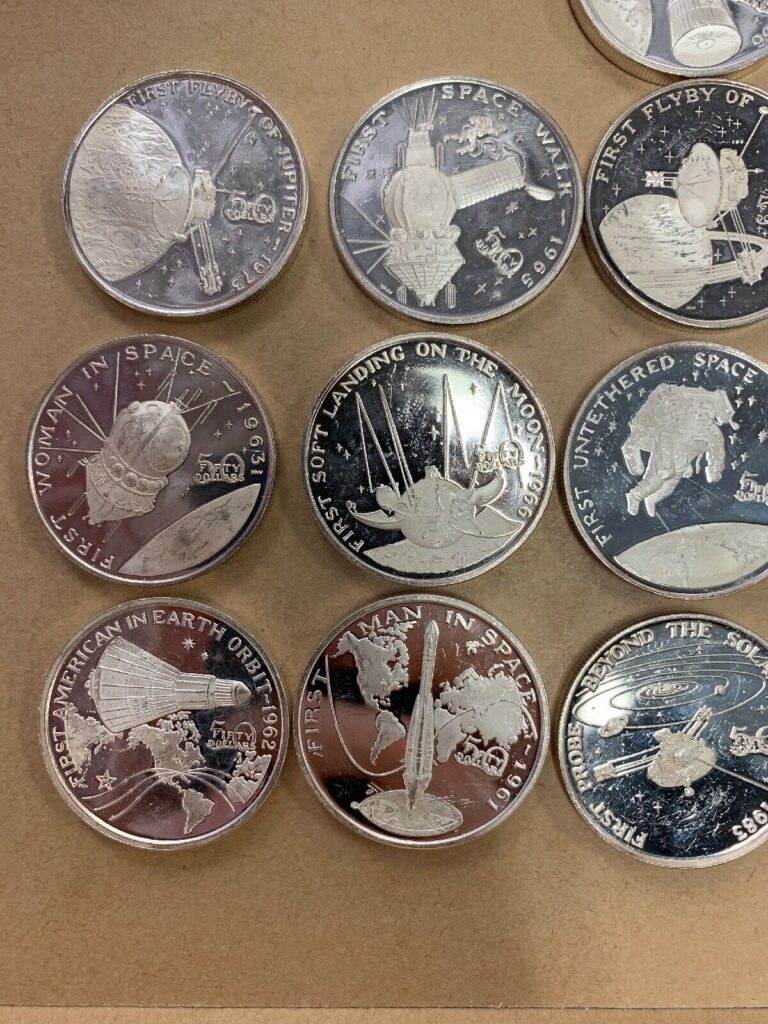 Read more about the article Various Marshall Island $50 Silver Proof Space Coins (No Capsules)