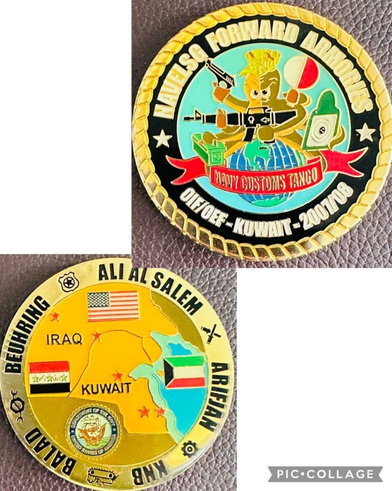 Read more about the article NAVELSG Forward Armories OIF/OEF Kuwait 2007/08 Iraq Beuhring KNB Challenge Coin