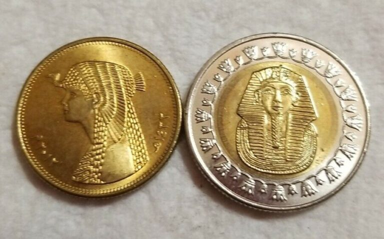 Read more about the article 2 COINS  FROM Egypt 2010 King Tut and  QUEEN  CLEOPATRA 2012 UNC