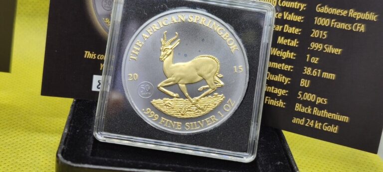 Read more about the article Golden Enigma African Springbok – 1 Toz 999 Coin w/Black Ruthenium Gold Gilding