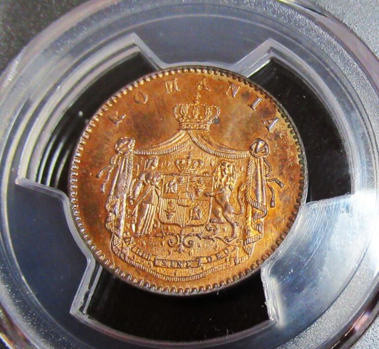 Read more about the article ROMANIA: Carol I. Proof CU 1867-H 5 Bani. PCGS SP 64 RB.