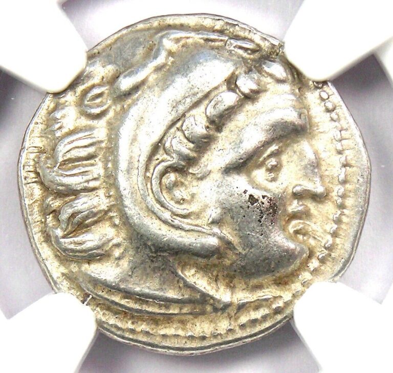 Read more about the article Alexander the Great AR Drachm Greek Macedon Coin 336 BC – NGC Choice XF (EF)