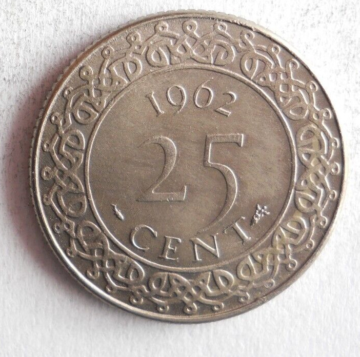 Read more about the article 1962 SURINAME 25 CENTS – Excellent Coin – FREE SHIP – Bin #150