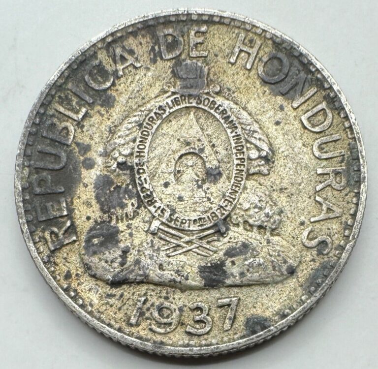 Read more about the article 1937 Silver .900 Honduras Silver 50 Centavos – De Lempira – Free Shipping