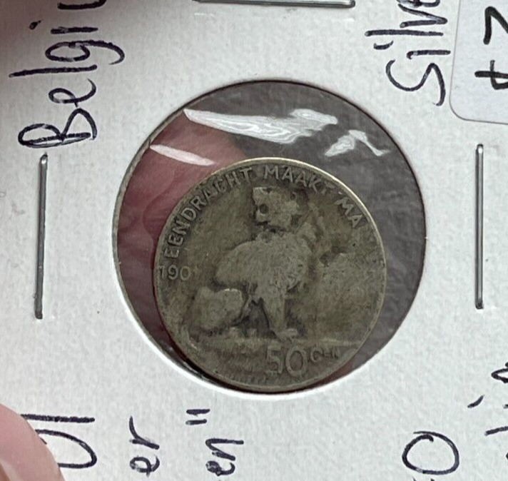 Read more about the article 1901 Belgium 50 Centimes – Der Belgen – Silver L2