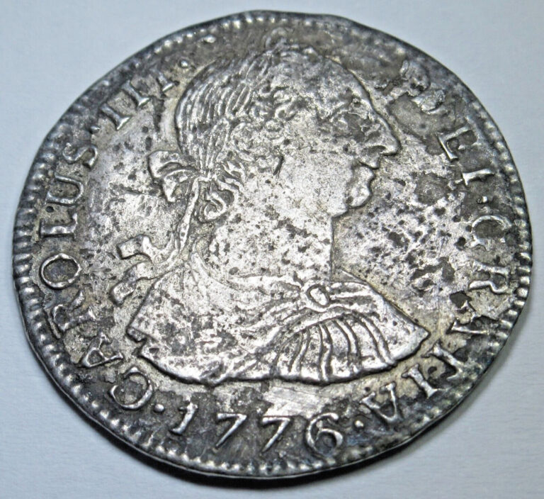 Read more about the article 1776 Spanish Bolivia Silver 2 Reales Genuine Antique US Colonial Pirate Coin