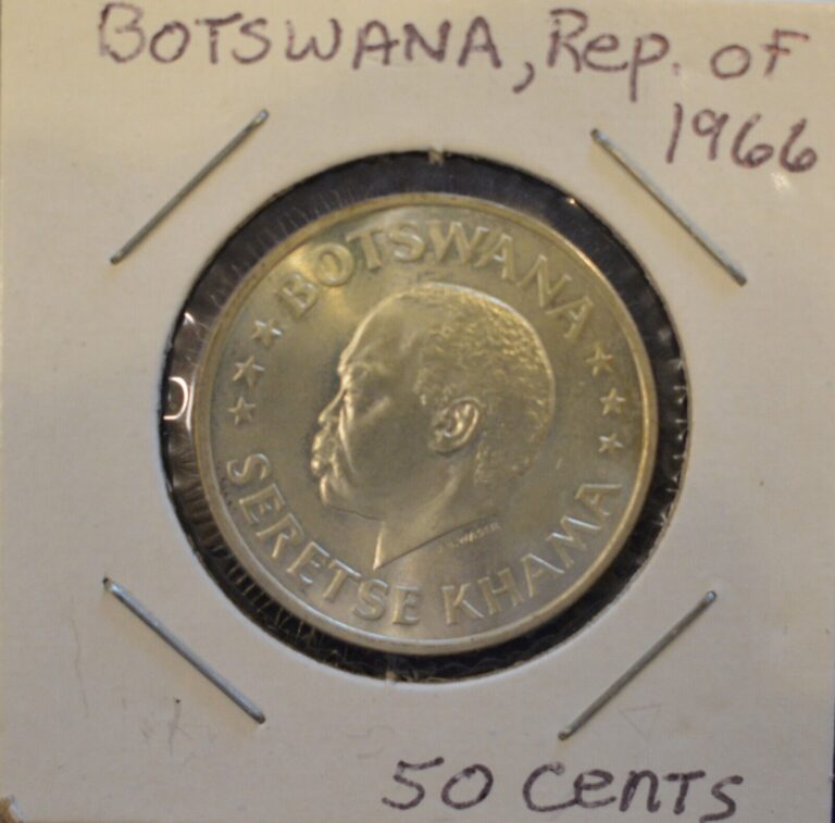 Read more about the article Botswana 50 Cents 1966-Unc silver-Independence-#6131