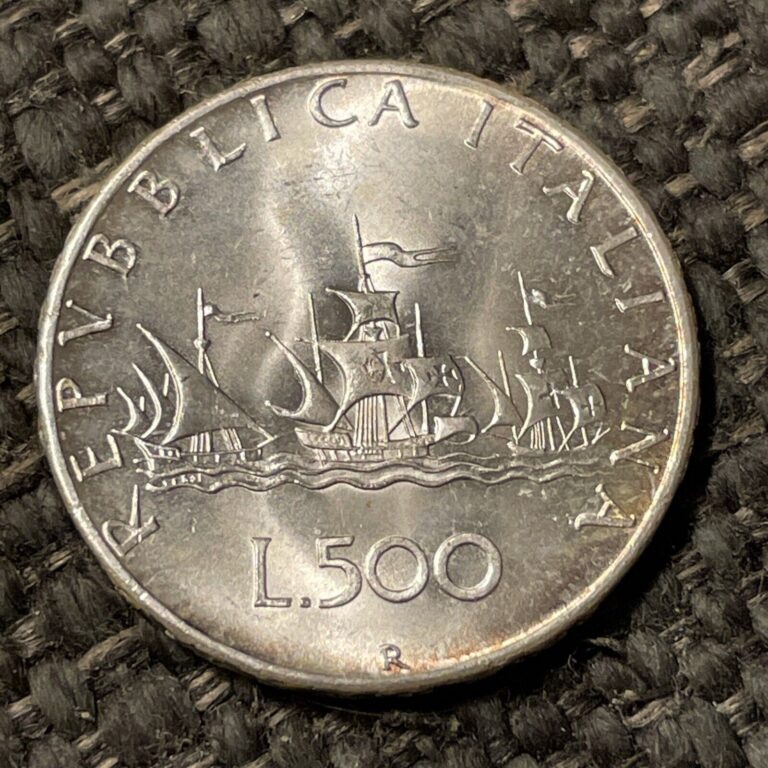 Read more about the article 1966 Italy 500 Lire Silver  Coin  Unc