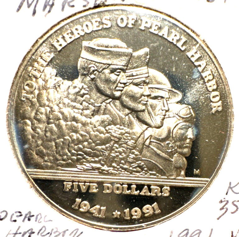 Read more about the article Marshall Islands 1991 5 dollars KN 35 BU Heroes of Pearl Harbor