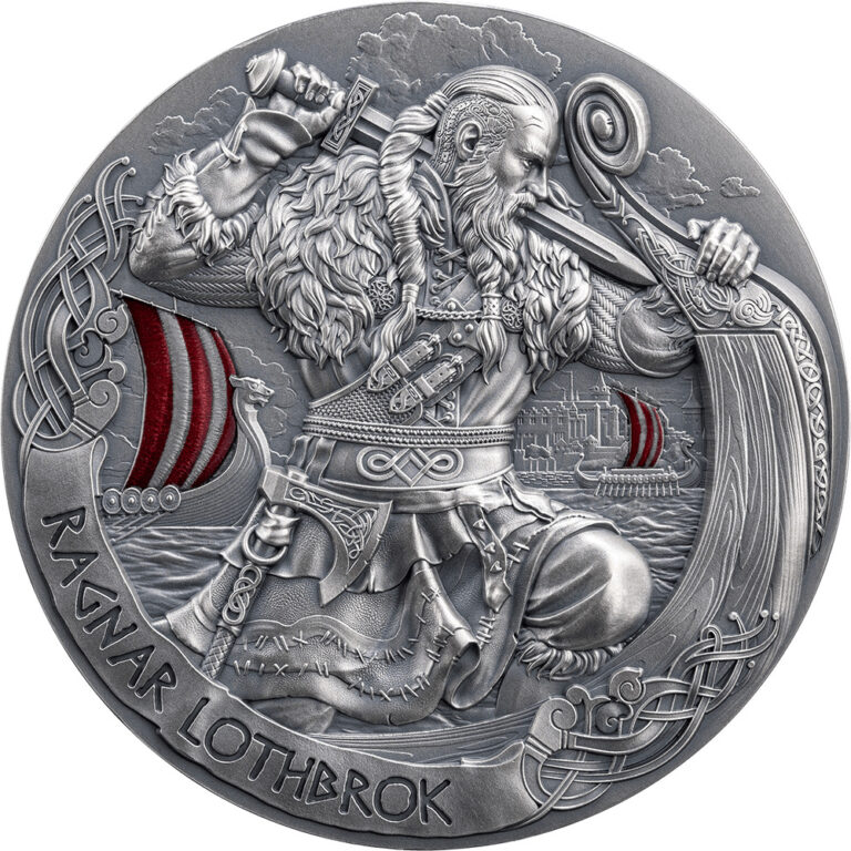 Read more about the article 2024 Cameroon The Way of the Valhalla Ragnar Lothbrok 2 oz Silver Antiqued Coin