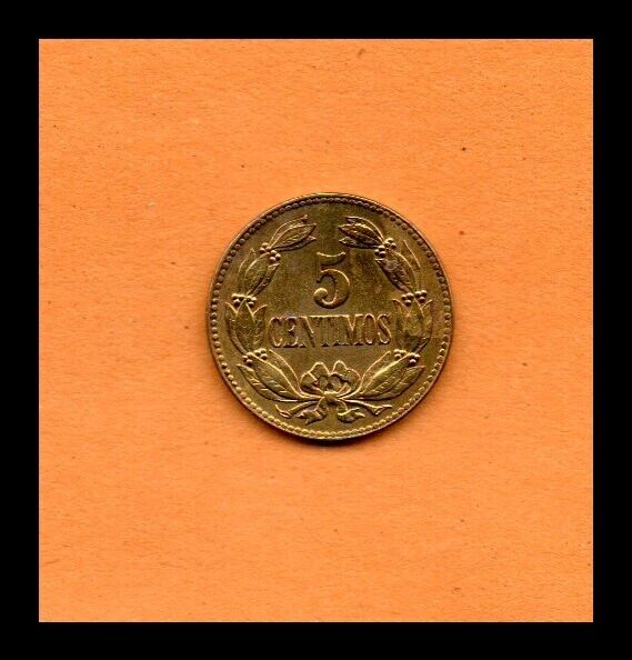 Read more about the article Venezuela UNC Coin 5 Centimos Bs 1944 Y#29  Brass  19mm