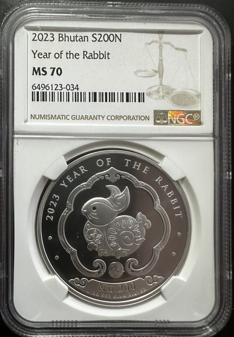 Read more about the article 2023 1 oz Kingdom of Bhutan Lunar Rabbit Silver Coin NGC MS 70