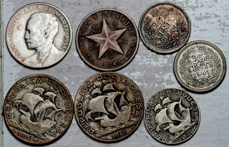 Read more about the article 1934-1953 PATRIA Y LIBERTAD PORTUGAL NETHERLANDS LOT OF 7 SILVER COINS