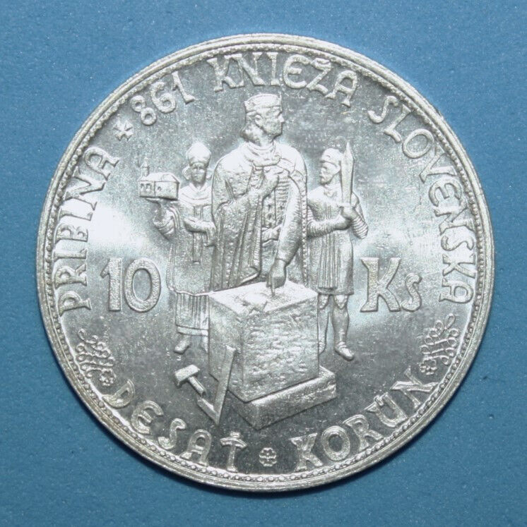 Read more about the article S6 – Slovakia 10 Korun 1944 Brilliant Unc. Silver Coin – Variety 2 – With Cross