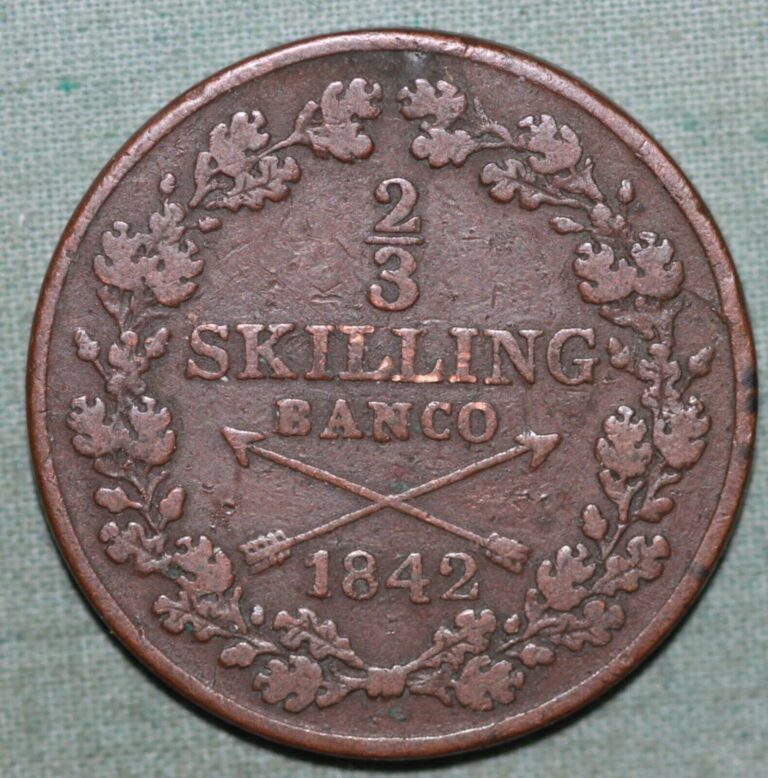 Read more about the article Sweden 1842 ~ 2/3 Skilling ~ Carl XIV~93 ¢ Tracked shipping