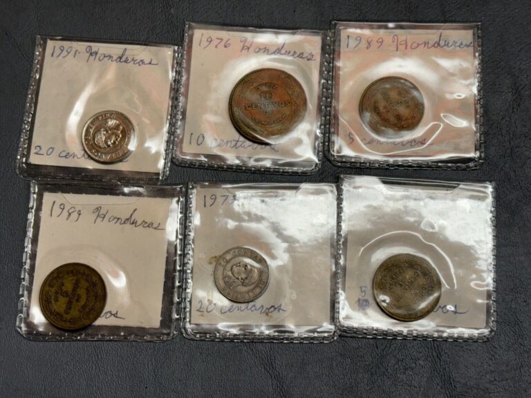 Read more about the article Lot of 6 Honduras Coins 1976-1991 5  10  20 Centavos!