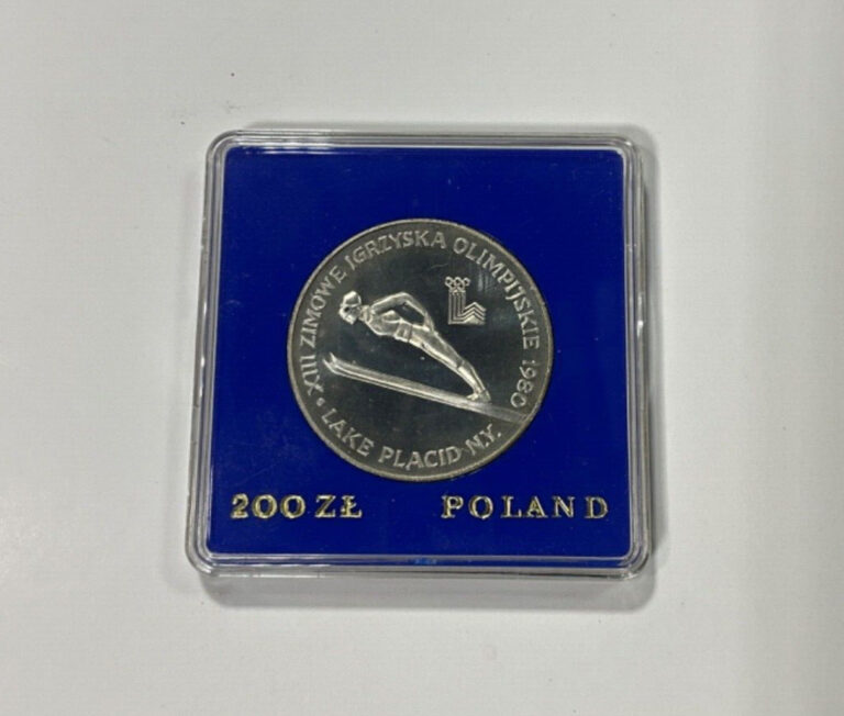 Read more about the article 1980 Poland 200 Zlotych Lake Placid Winter Olympics Ski Jump PROOF SILVER Coin