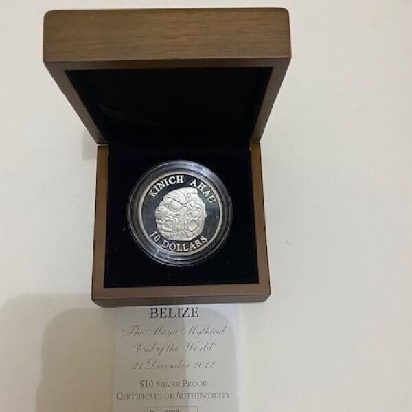 Read more about the article BELIZE: Commemorative Coin Belize $ 10 ” End of the World”  Silver Coin ( 2012)