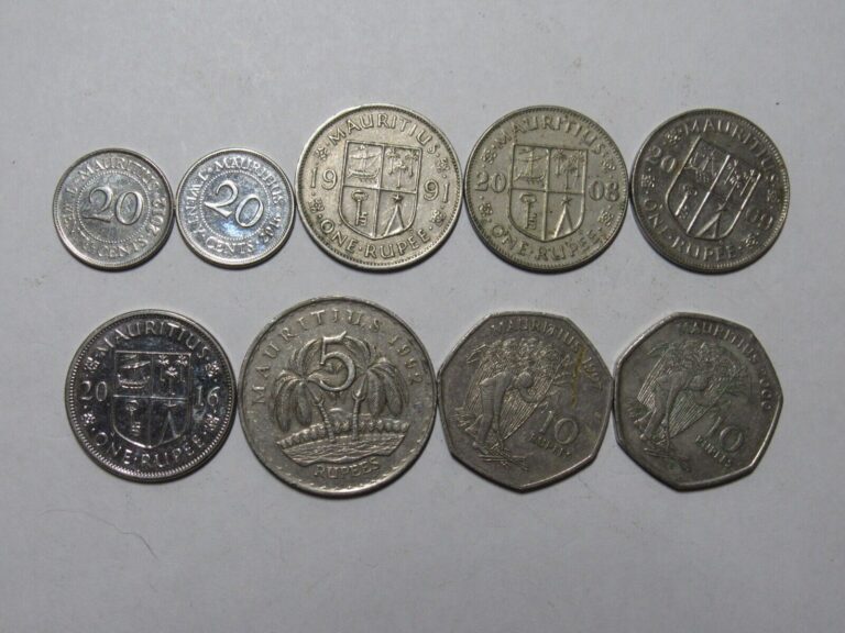 Read more about the article Lot of 9 Different Mauritius Coins – 1991 to 2016 – Circulated