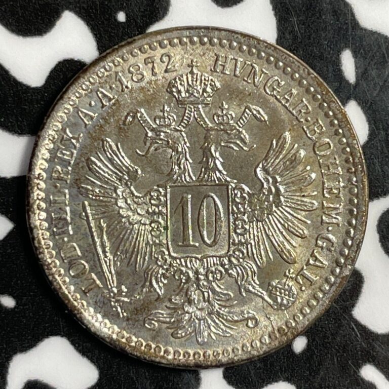 Read more about the article 1872 Austria 10 Kreuzer Lot#E2214 Silver! High Grade! Beautiful!
