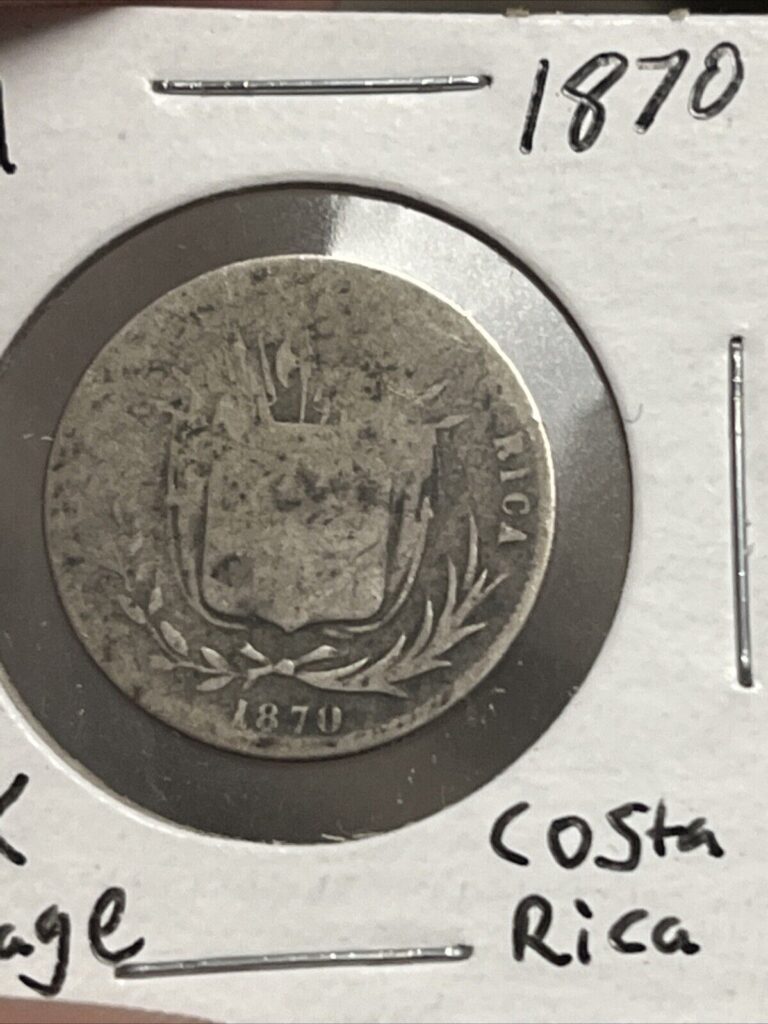 Read more about the article 1870 Costa Rica 10 Centavo Silver KM111 RARE 48k Mintage