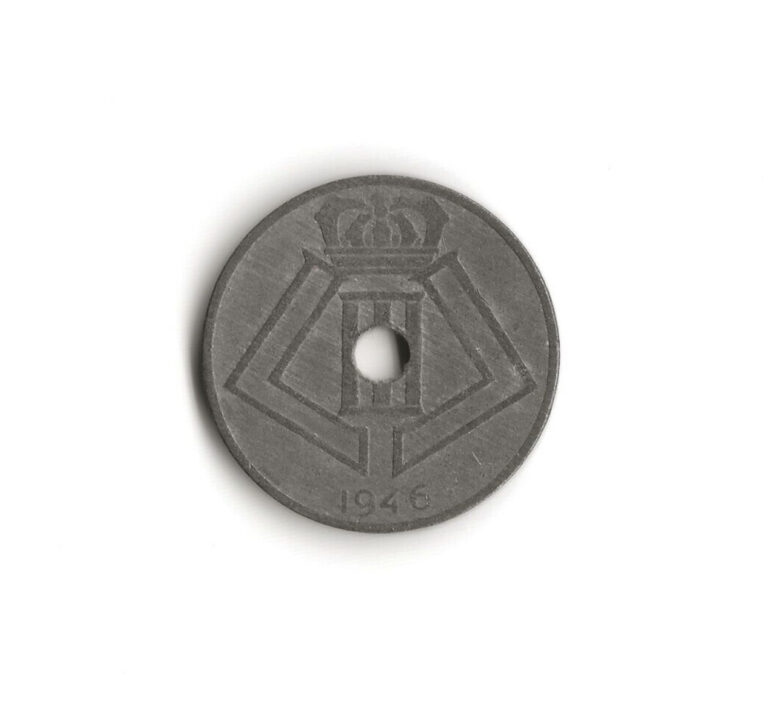 Read more about the article 1946 Belgium – 25 Centimes – 522 – Zinc – 6.6g