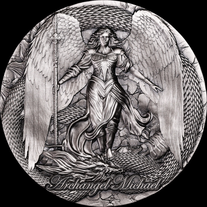 Read more about the article 2024 Cameroon Archangel Michael Coin 2 oz .999 Silver High Relied Box/Coa