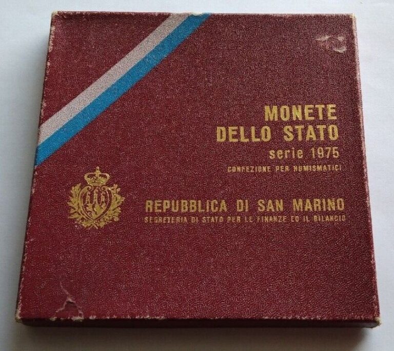 Read more about the article SAN MARINO 1975 BU UNC 8 PIECE MINT COIN SET w/  SILVER – IN BOX w/ BOOKLET