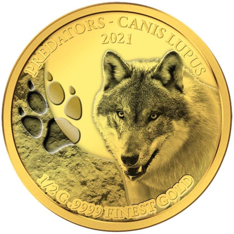 Read more about the article 2021 Senegal .9999 Gold Coin Wolf Canis Lupus Predator Wildlife WWF Proof SCARCE