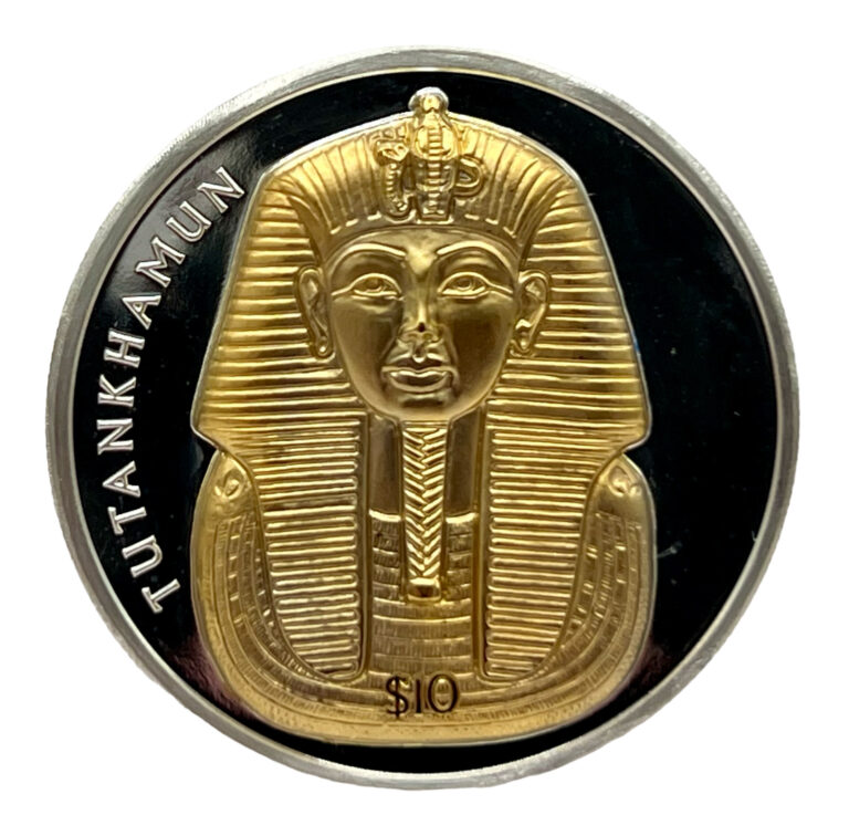 Read more about the article 2023 Sierra Leone King Tut’s Tomb Gold Gilt Proof UHR 2 oz Silver Coin Minted 45