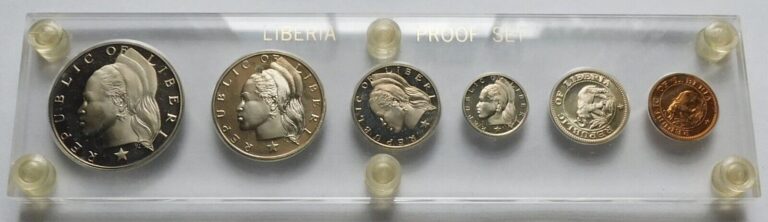 Read more about the article 1972 Liberia 6 Coins Proof Set  $1/50C/25C/10C/5C/1C  San Francisco Mint