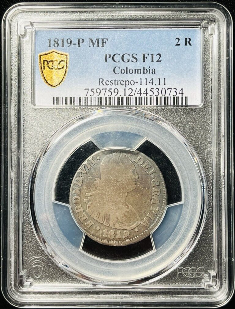 Read more about the article Colombia 1819 2 Reales P  MF PCGS F12 Rare Coin Fernando VII Restrepo 114.11