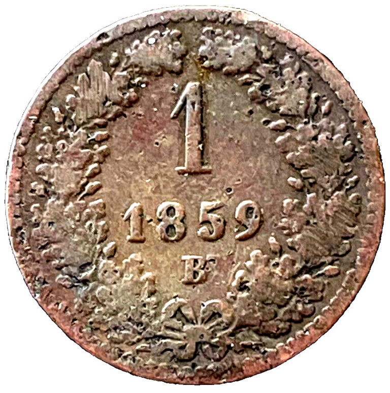 Read more about the article 1859 Austria 1 Kreuzer KM# 2186 Europe Austrian Coins FREE SHIP EXACT COIN SHOWN