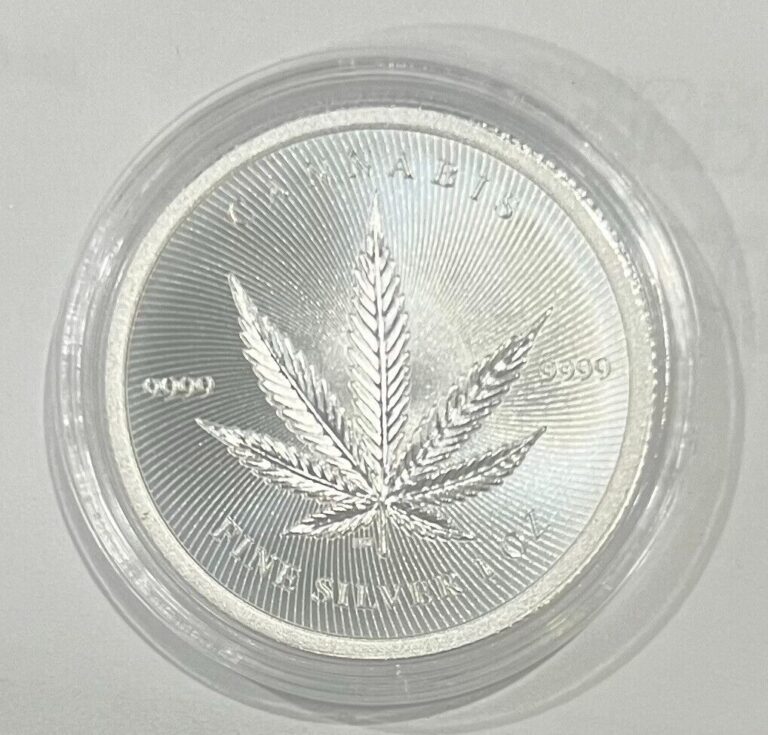 Read more about the article 2024 1 oz Republic of Chad Silver Cannabis Coin (BU)