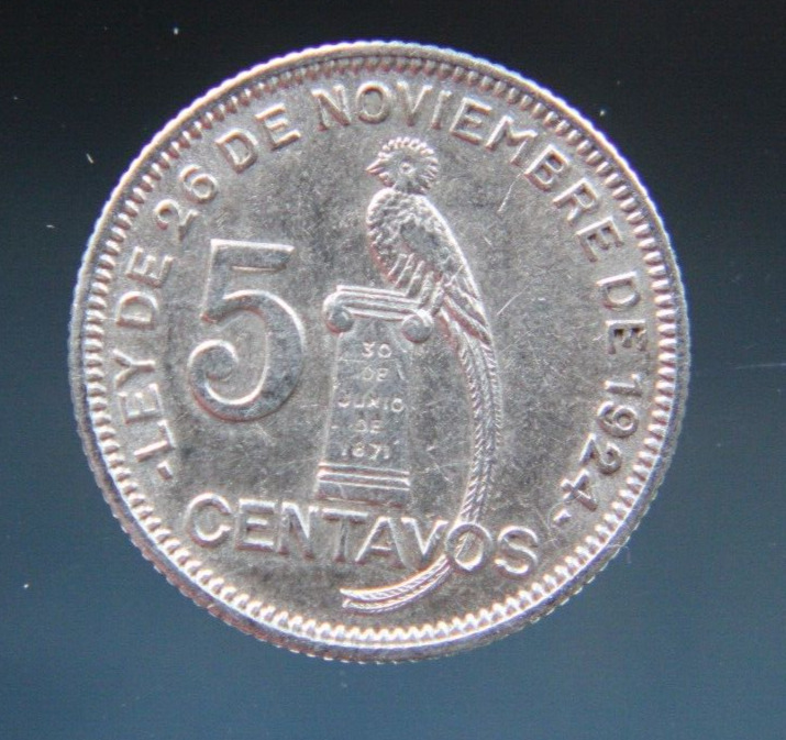 Read more about the article Guatemala  5 Centavos  1934 Silver coin 0.720