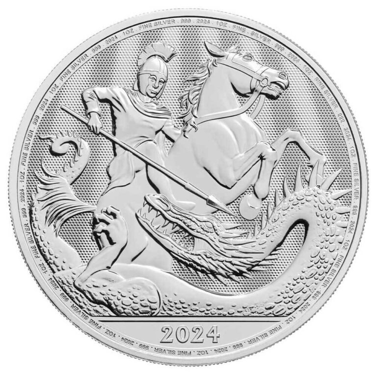 Read more about the article 2024 UK 2 Pound George and the Dragon 1 oz Silver BU