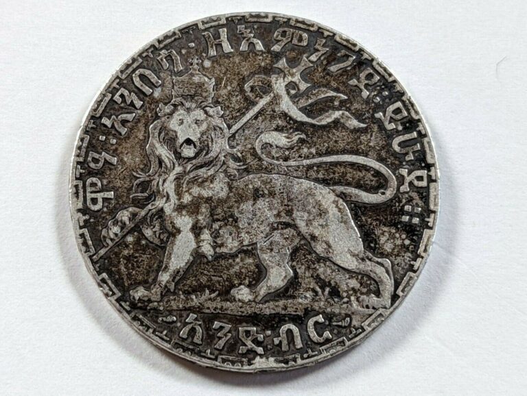 Read more about the article Ethiopia (EE 1895) 1902-1903 1 Birr Silver Uncleaned Condition