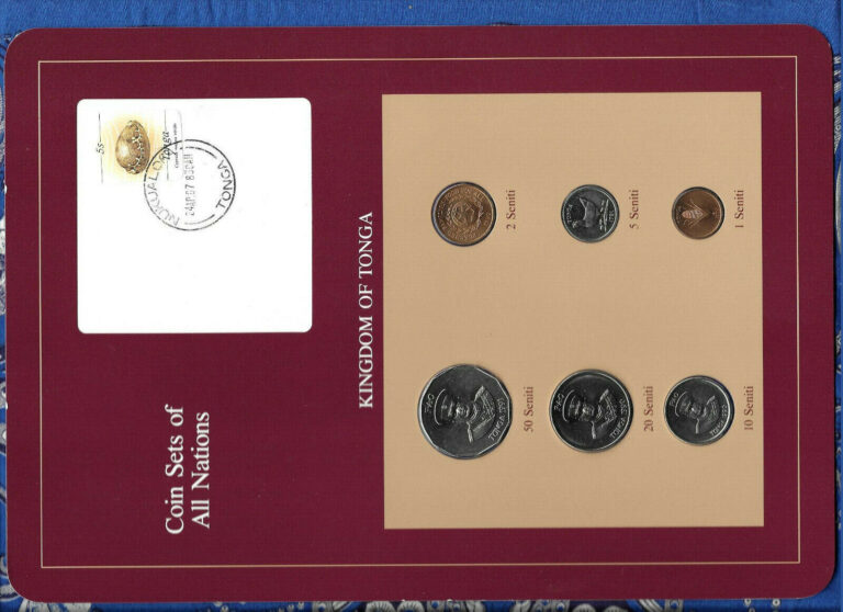 Read more about the article Coin Sets of All Nations Tonga UNC 1981-1991 50 Senti 1991 1 2 10 20 Senti 1990