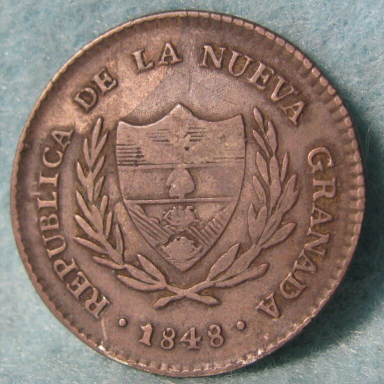 Read more about the article 1848 Colombia 2 Reales World / Foreign Silver Coin Better Grade #524