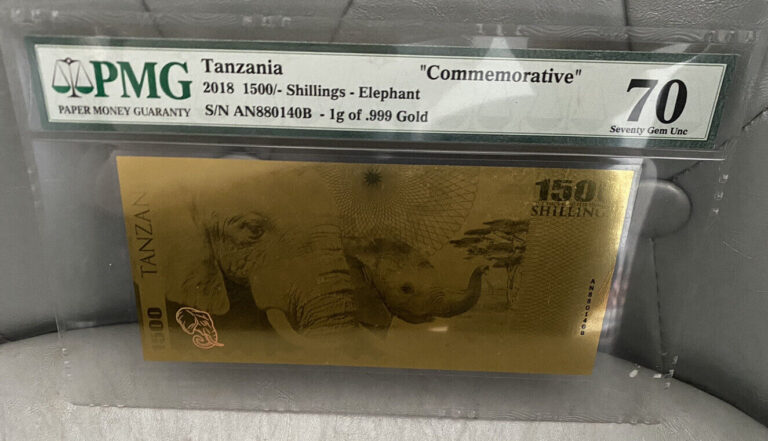 Read more about the article 2018 Tanzania Big 5 Elephant 1g Of Gold PMG 70