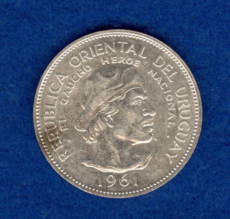 Read more about the article 1961 Uruguay Silver 10 Pesos Coin KM#43