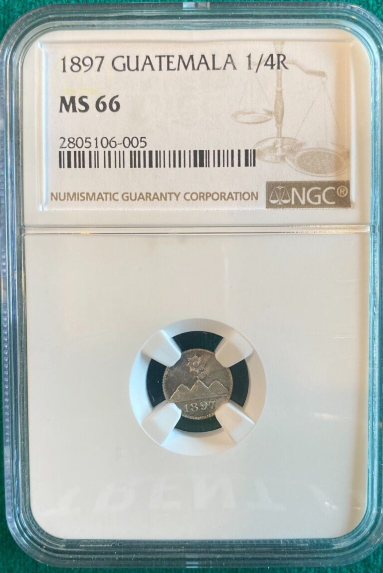 Read more about the article 1897 NGC MS 66 Guatemala 1/4 Real Volcano Mint State