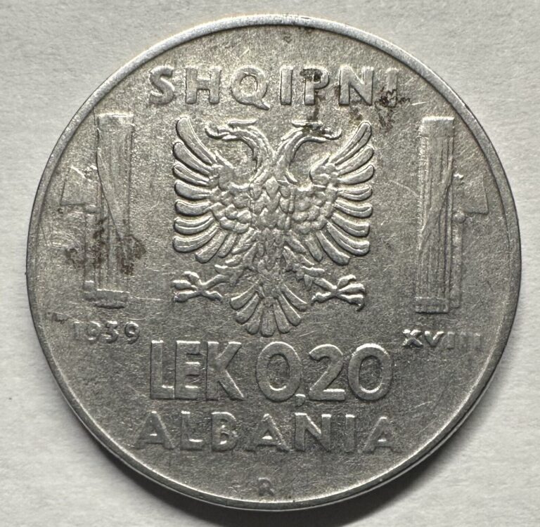 Read more about the article 1939 Albania 0.20 Lek  VF