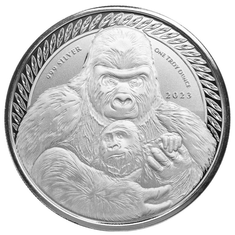 Read more about the article 2023 Congo Silverback Gorilla Coin 1 oz .999 Silver BU in capsule Scottsdale