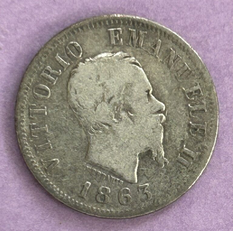 Read more about the article 1863 Italy 50 Centesimi Silver Coin