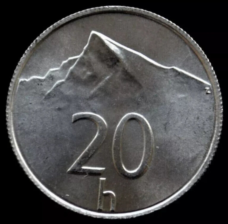 Read more about the article Slovakia 20 HALIEROV KM-18 1999 x 1 Pcs Pre-Euro Mountain Peak UNC Currency COIN